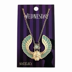 NEW Netflix Addams Family Wednesday Bianca Winged Scarab Pendant Necklace